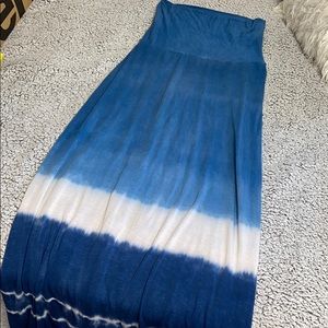 Lucky Brand blue tye-dye end maxi dress (XS)